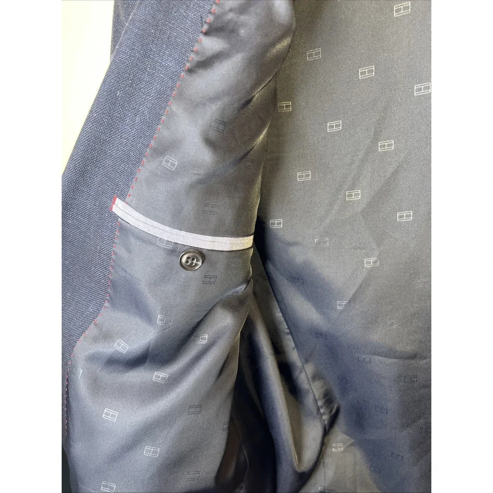 Tommy Hilfiger Men's 46L Navy Blue Blazer Sport Coat 2 Button Stretch